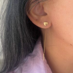 BRINCO EAR LINE CORAÇÃO SEMIJOIA