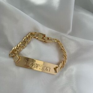 PULSEIRA GRUMET DUPLA COM NOME SEMIJOIA