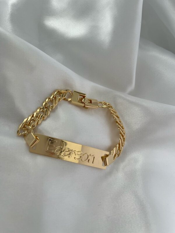 PULSEIRA GRUMET DUPLA COM NOME SEMIJOIA