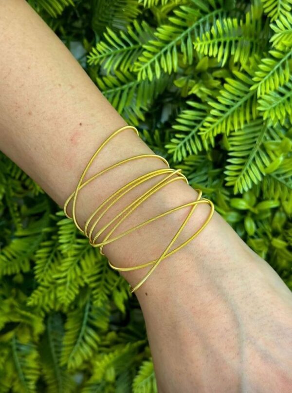 PULSEIRA CORDA DE VIOLÃO FOLHEADA A OURO