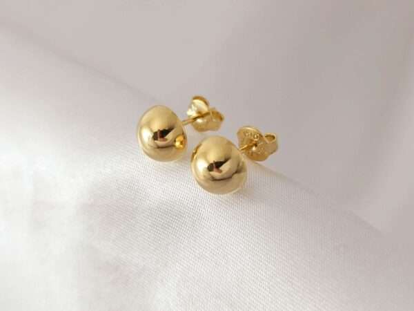 CONJUNTO DE BRINCO MEIA ESFERA BANHADO A OURO - Imagem 3