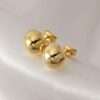 CONJUNTO DE BRINCO MEIA ESFERA BANHADO A OURO - Imagem 2