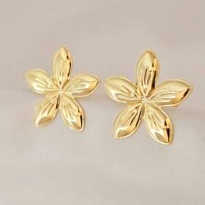 BRINCO FLOR BANHADO A OURO
