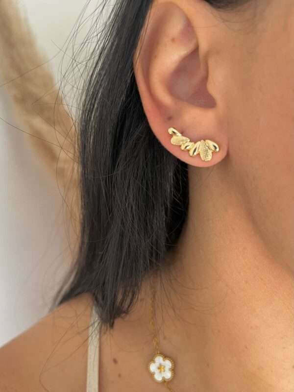 BRINCO EAR CUFF GOTINHAS BANHADO A OURO