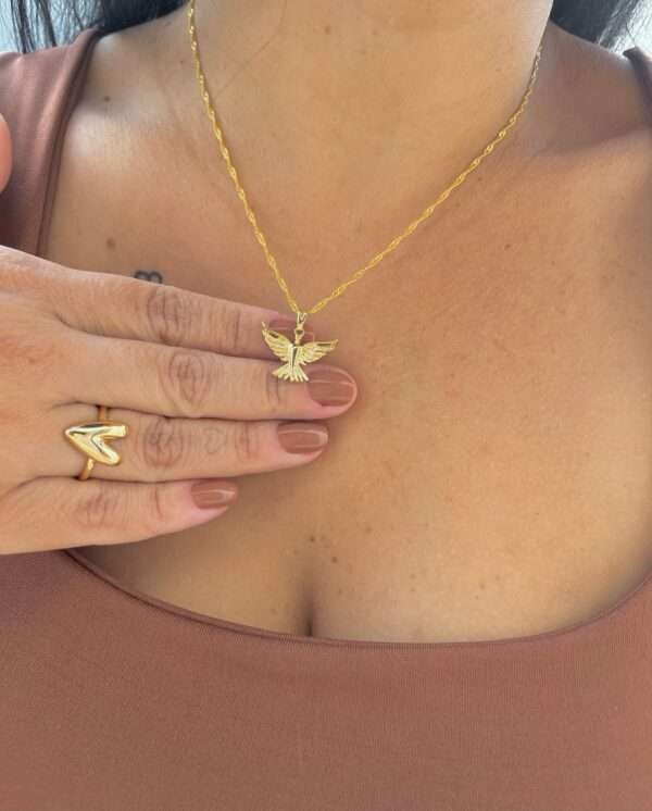COLAR ESPIRITO SANTO BANHADO A OURO