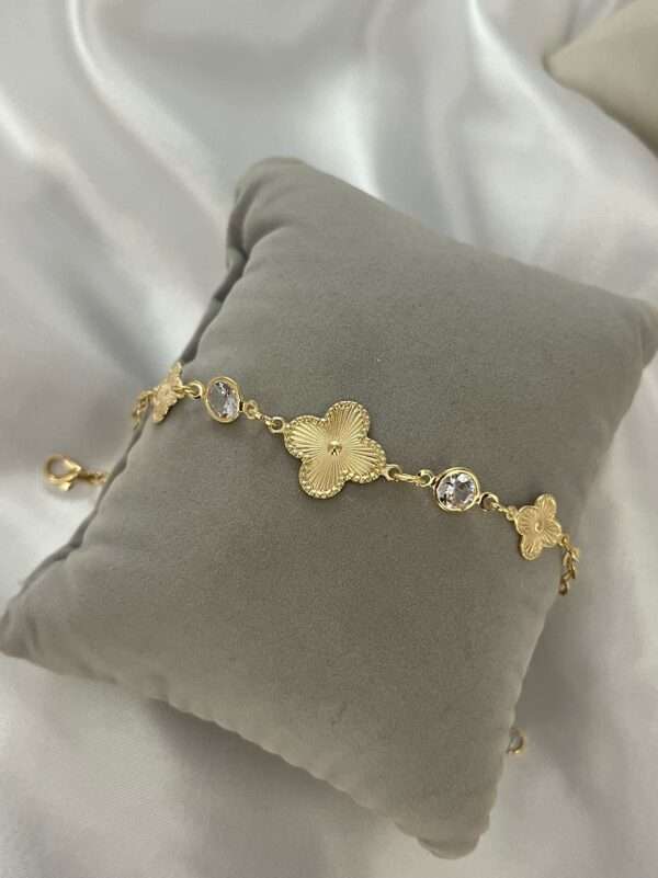 PULSEIRA TREVO COM PONTO DE LUZ SEMIJOIA