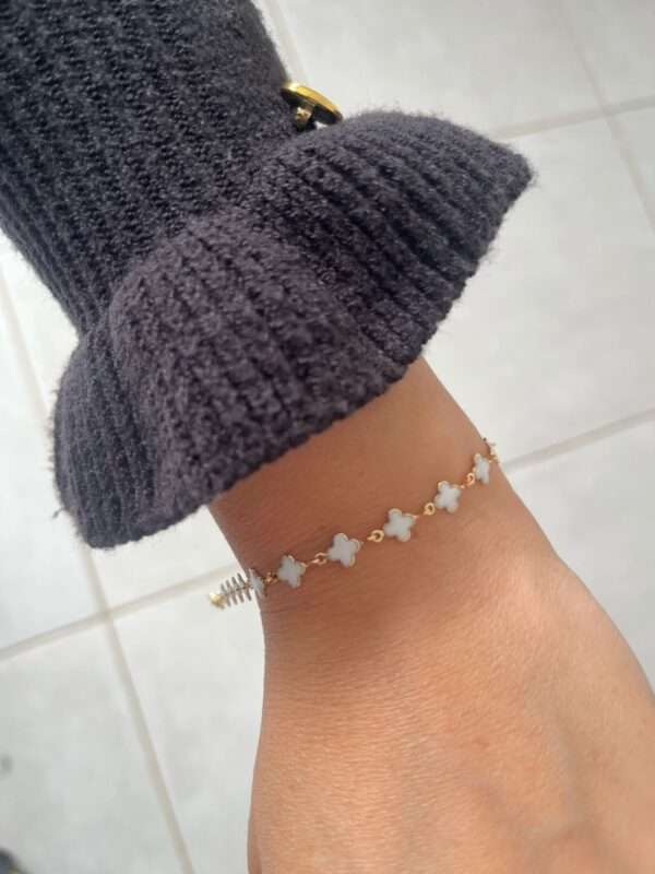 PULSEIRA TREVO COM PONTO DE LUZ SEMIJOIA - Imagem 3