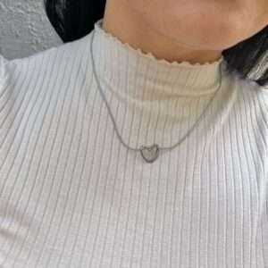 COLAR CORAÇÃO EM AÇO