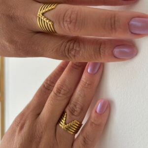 ANEL V INSPIRAÇÃO AÇO OURO REGULAVEL