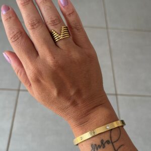 BRACELETE INSPIRAÇÃO VIRGINIA DE AÇO OURO