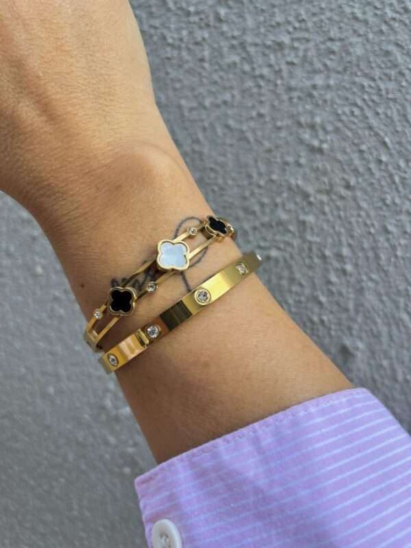 BRACELETE INSPIRAÇÃO VIRGINIA DE AÇO OURO - Imagem 3