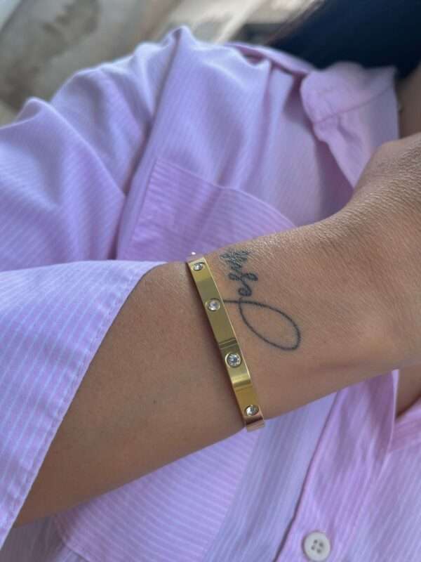 BRACELETE INSPIRAÇÃO VIRGINIA DE AÇO OURO - Imagem 2