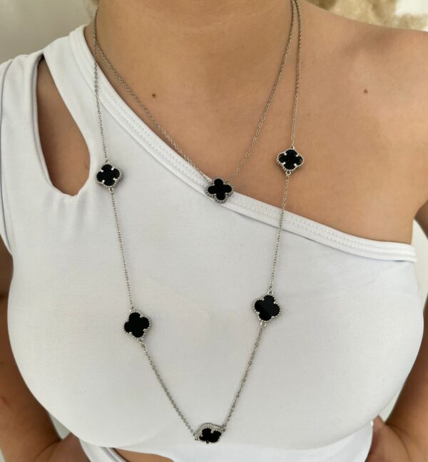 COLAR LONGO 70 CM FOLHEADO A PRATA - Imagem 2