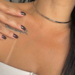 CHOCKER ARO QUADRADO PRATA EM AÇO